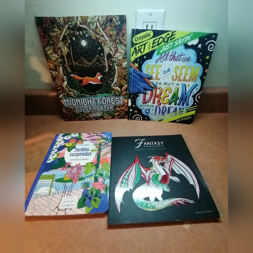 4 adult coloring books